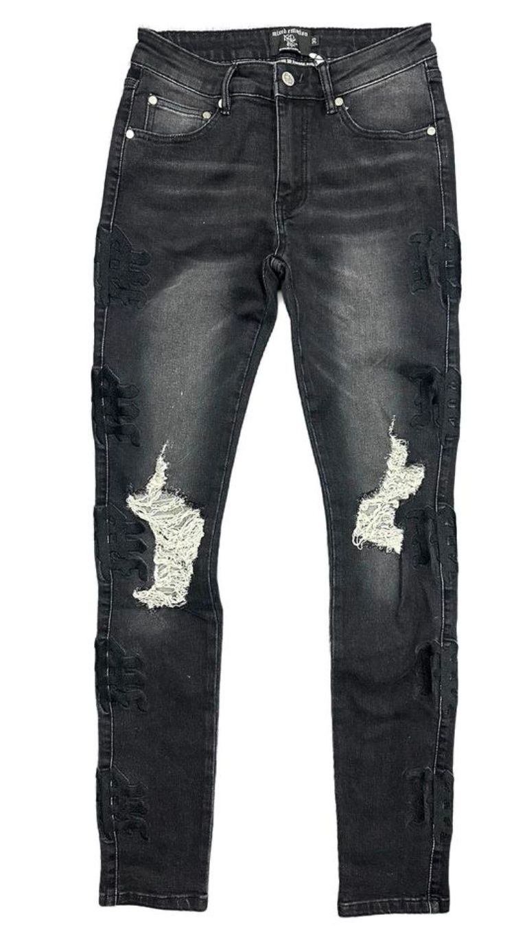 Mixed Emotion Midnight (Black) Monogram Denim Jeans