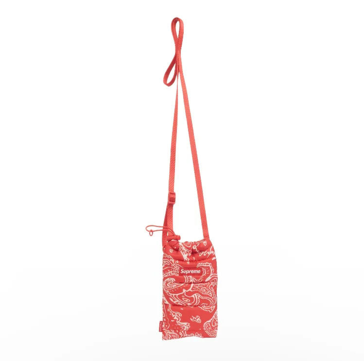 Supreme Puffer Neck Pouch Red Paisley