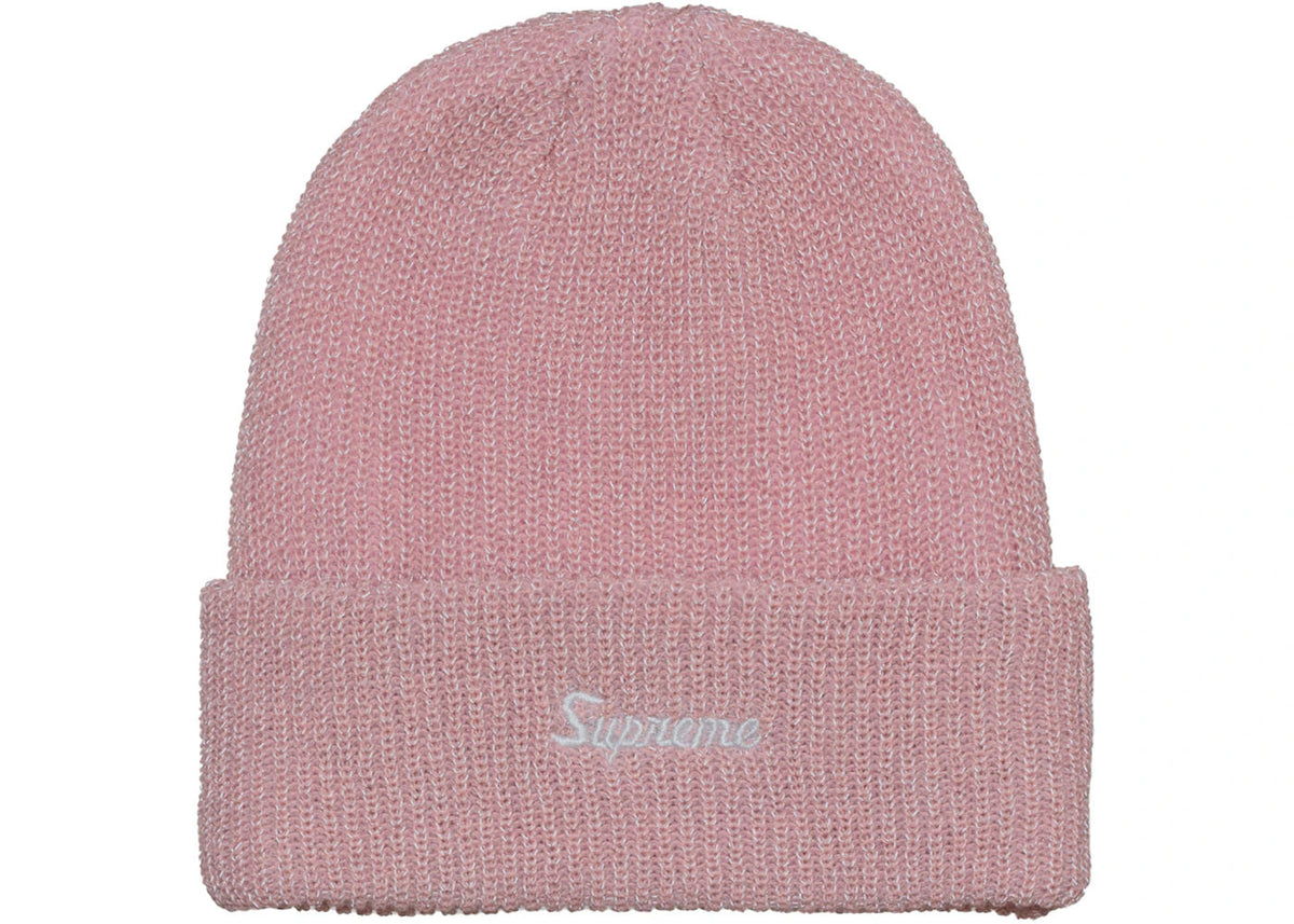 Supreme Loose Gauge Beanie (FW26) Reflective Pink