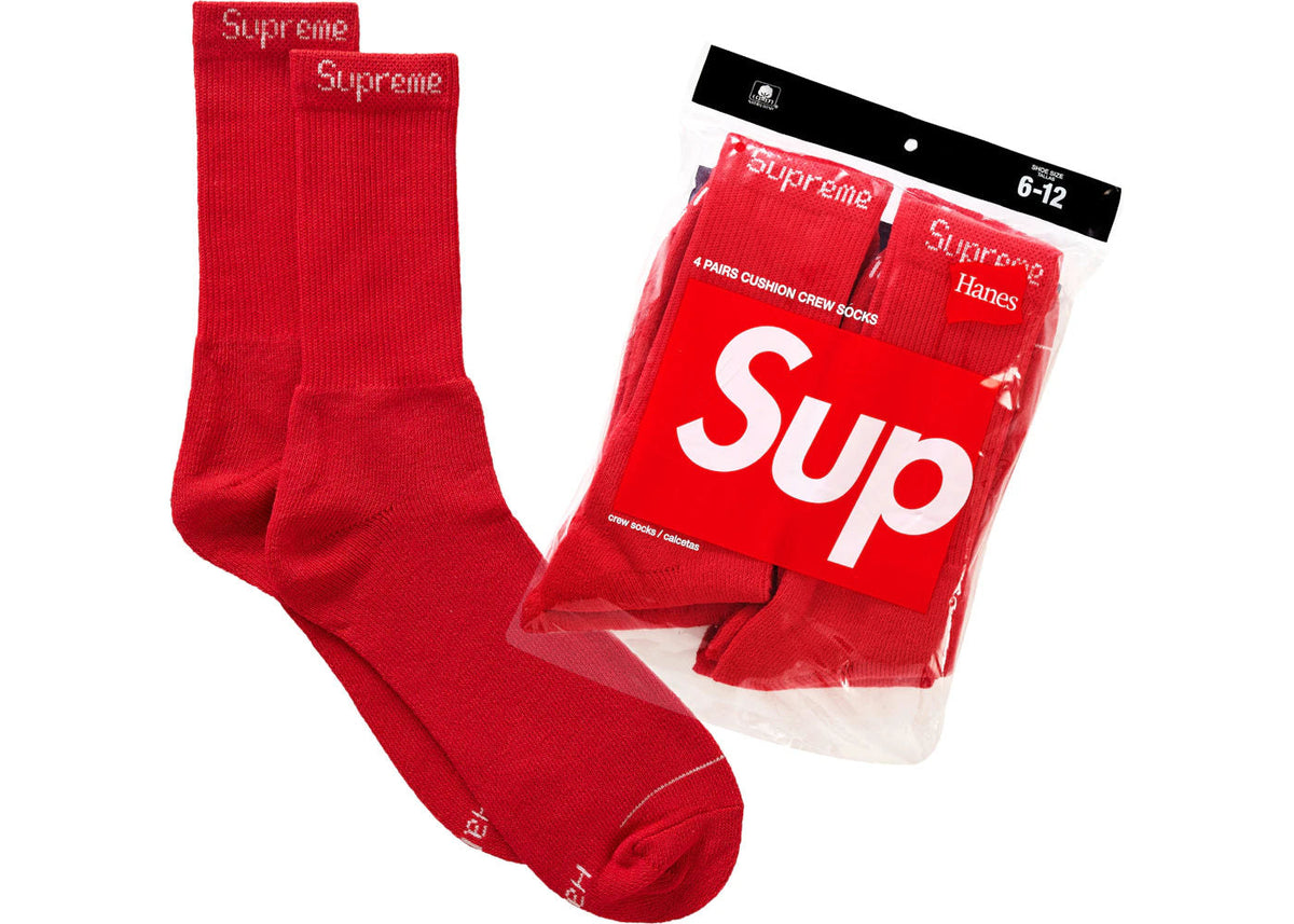 Supreme Hanes Socks (1 Pair) Red