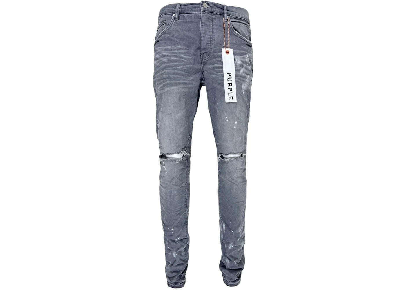 Purple Brand Worn Knee Slit Jean Grey - Pre-Owned