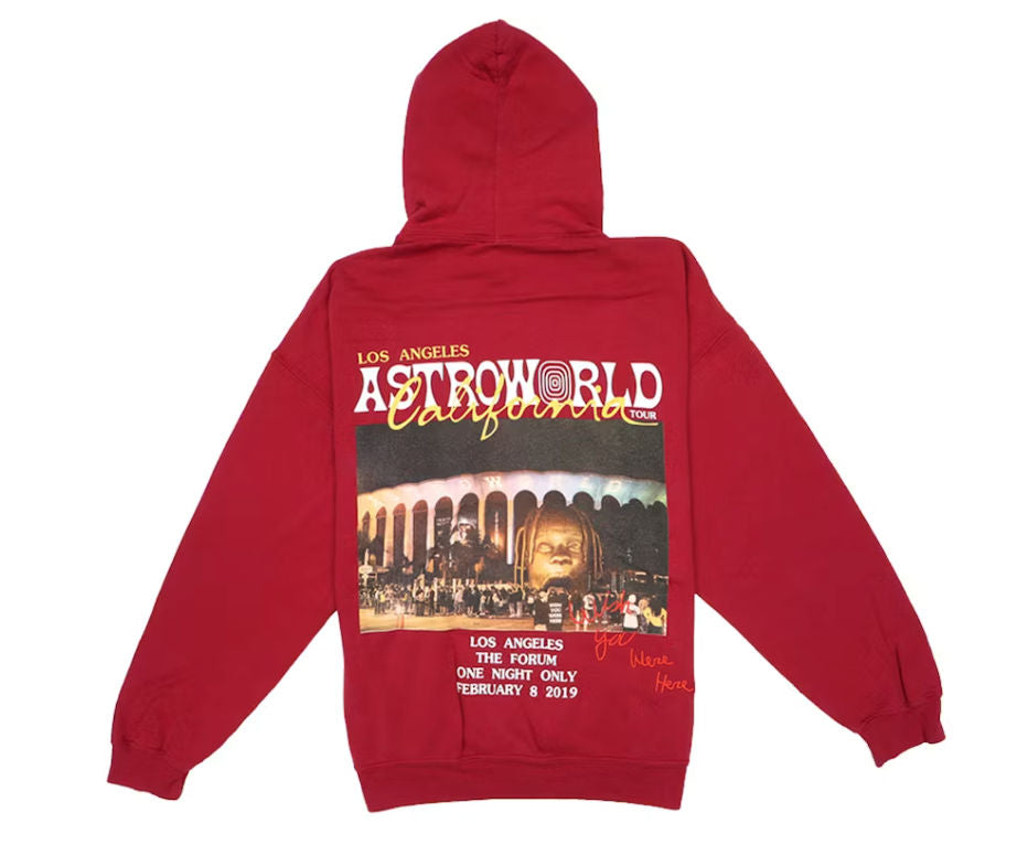 Travis Scott Astroworld Tour Forum LA Hoodie Red
