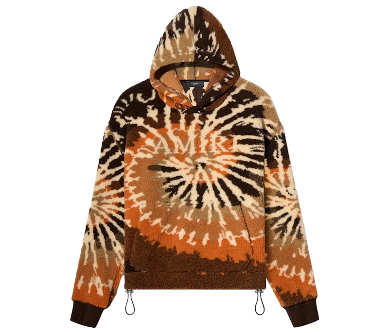 AMIRI Tie Dye Polar Fleece Hoodie Orange/Black