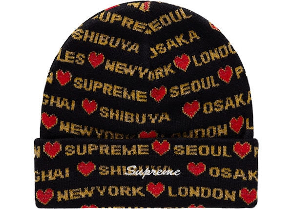 Supreme Hearts Beanie Black