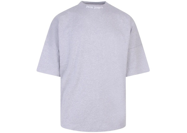 Palm Angels Mock Neck Logo T-Shirt Grey/White