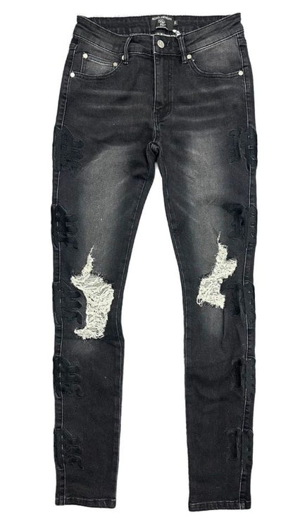 Mixed Emotion Midnight (Black) Monogram Denim Jeans
