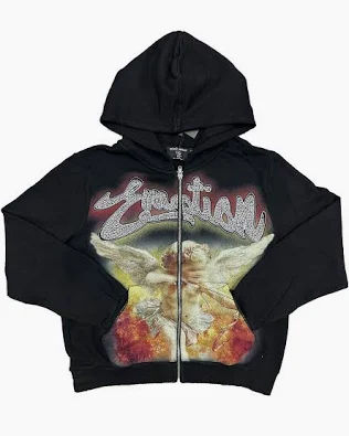 Mixed Emotions Acid Wash Rhinestone Hoodie