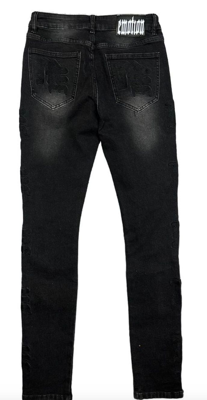 Mixed Emotion Midnight (Black) Monogram Denim Jeans