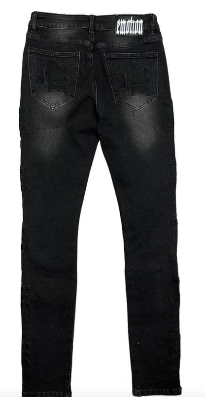 Mixed Emotion Midnight (Black) Monogram Denim Jeans