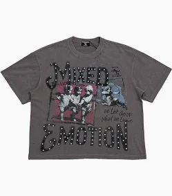 Mixed Emotion Grey 'Friends' Tee