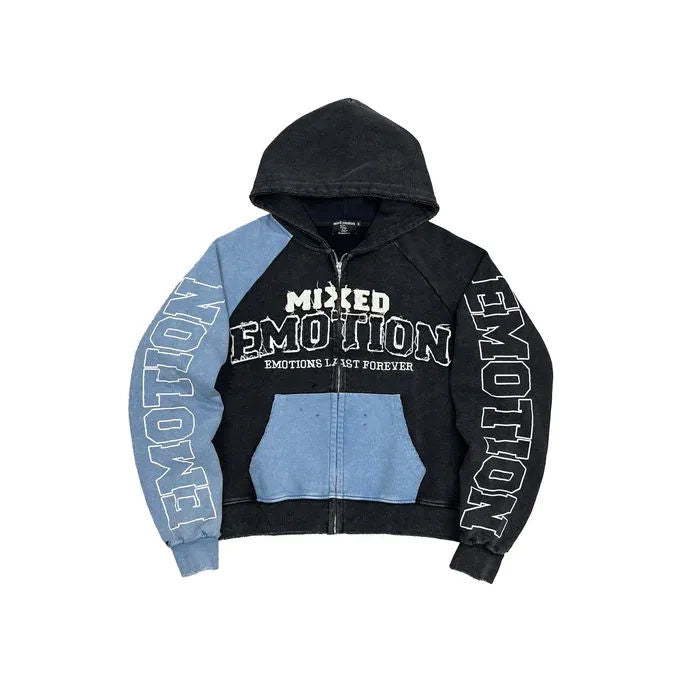 Mixed Emotion Blue 'Split Decision' Hoodie