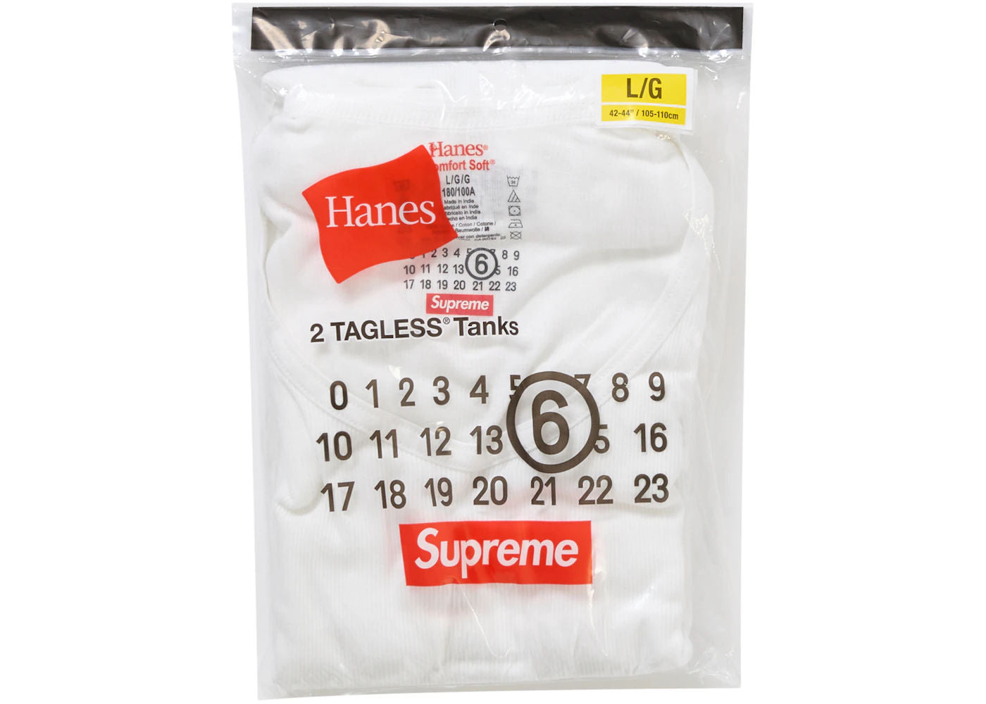 Supreme MM6 Maison Margiela Hanes Tagless Tank Top (2 Pack) White - New (Conditional)