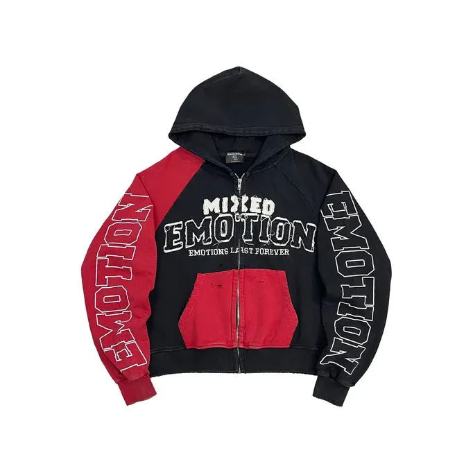 Mixed Emotion Red 'Split Decision' Hoodie