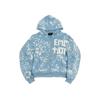 Mixed Emotion Blue 'Graffiti' Hoodie