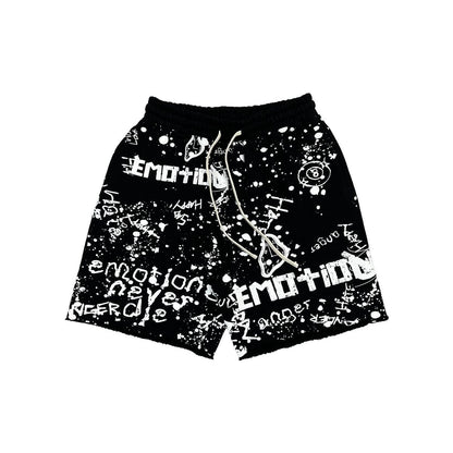 Mixed Emotion Black 'Graffiti' Shorts