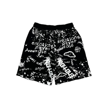 Mixed Emotion Black 'Graffiti' Shorts