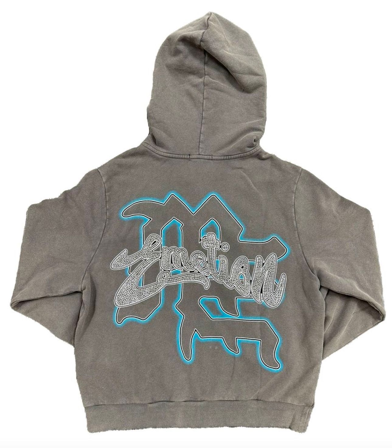 Mixed Emotion Grey Rhinestone Hoodie