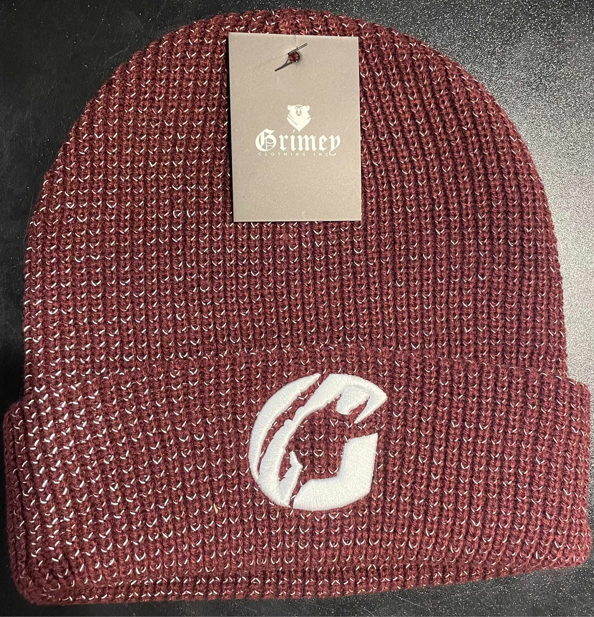 Grimey Beanie Burgundy/White