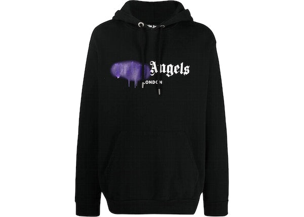 Palm Angels London Sprayed Logo Hoodie Black