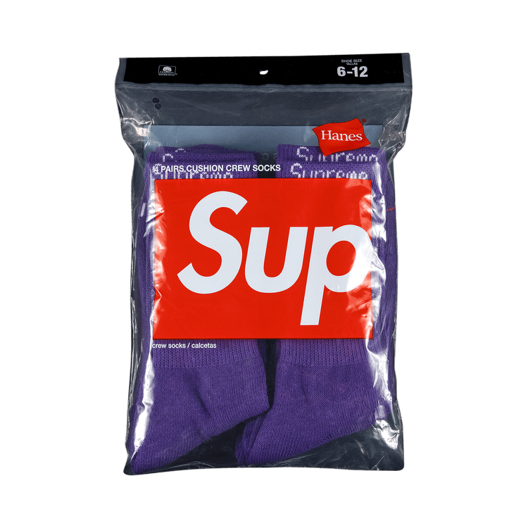 Supreme x Hanes Crew Socks (4 Pack) 'Purple'