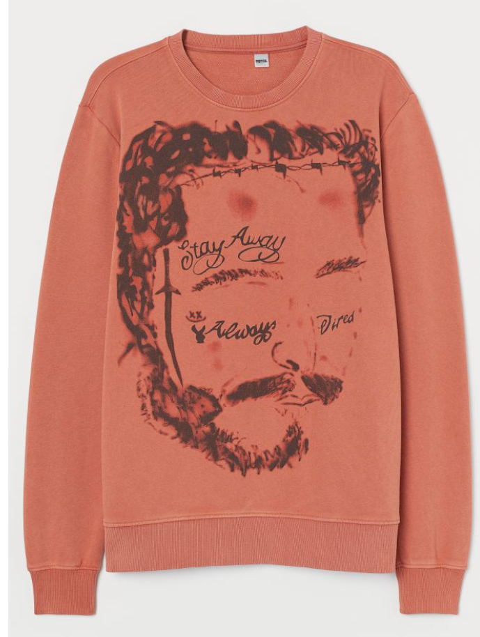 H&M x Post Malone Sweatshirt with Printed Design