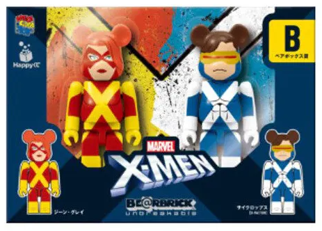 Bearbrick Marvel X-Men Happy Lottery Marvel Girl & Cyclops (X-Factor) 2 Pack 100%