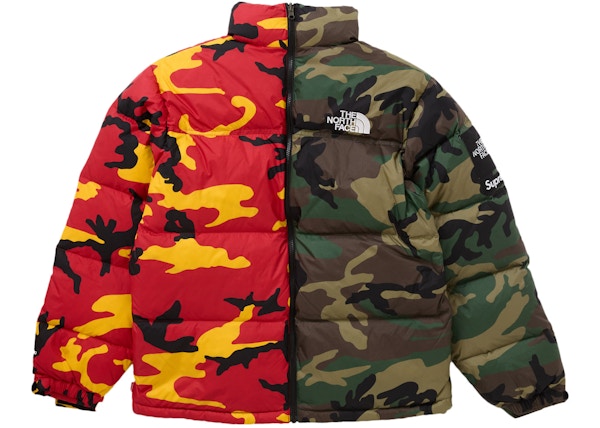 Supreme The North Face Split Nuptse Jacket Woodland Camo