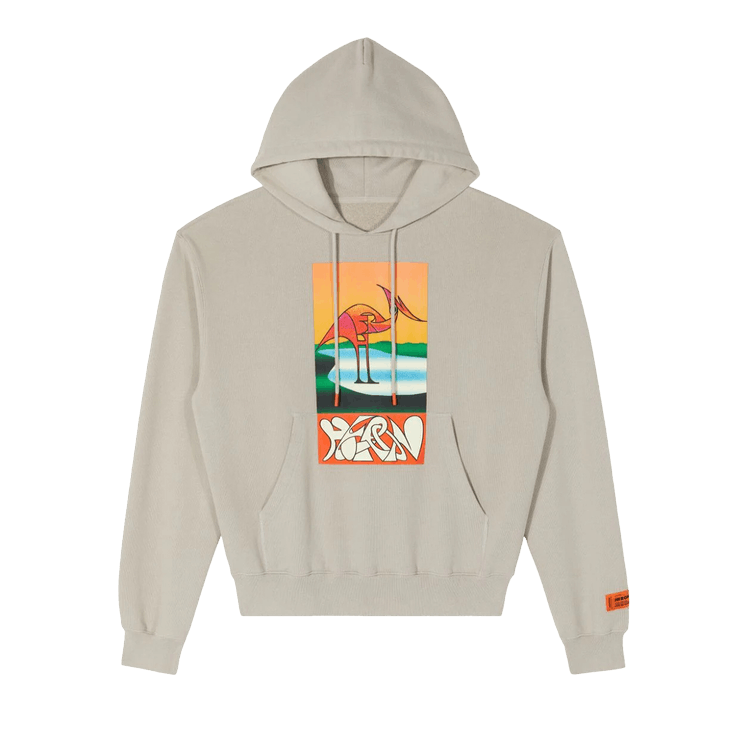 [Pre-Owned] Heron Preston Abstract Hoodie 'Grey/Orange'